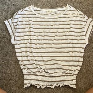 RD style striped shirt with smocking
